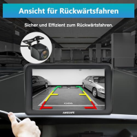 AWESAFE Bluetooth navigace do auta se zadní kamerou, 7palcový dotykový displej, 2023 map Evropy zdarma, GPS navigace pro osobní 